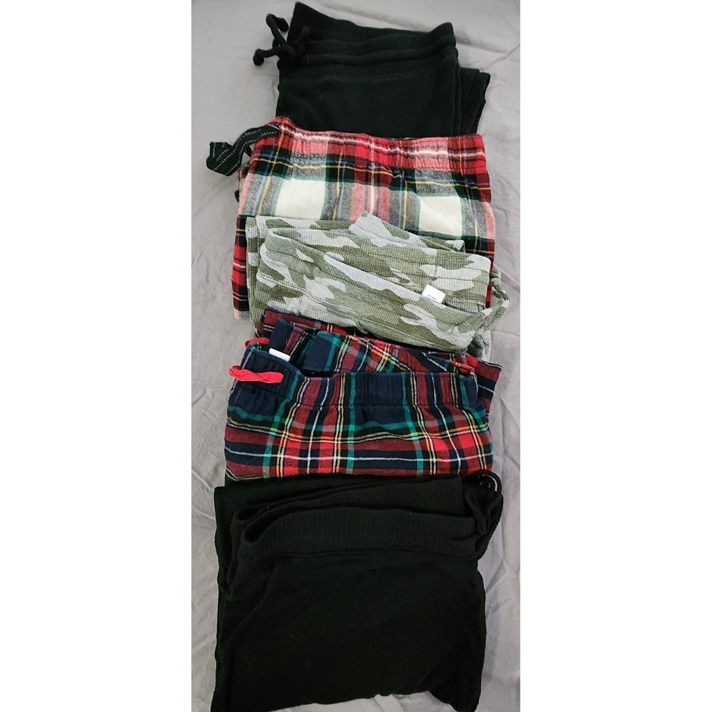 Old Navy Pajama Pants Lot Womens Extra Large‎ Tall 6 pieces Waffle Plaid Flannel